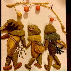 Three Best Friends Rock Art